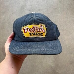 Vintage 80s denim chicken farming trucker style SnapBack hat cap